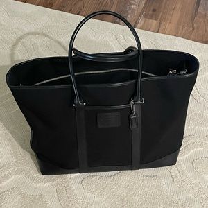 Vintage COACH Black Canvas & Leather-trimmed Weekender Tote XL Bag. No C35-5968